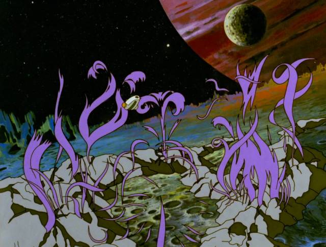 A spaceship lands on an alien planet in Calin Cazan and Mircea Toia's Delta Space Mission (1984)