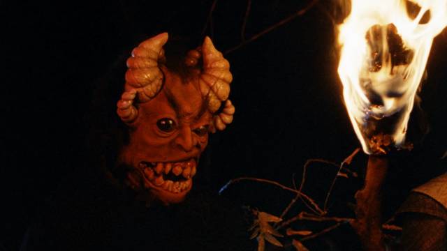 A special guest shows up at the Black Mass in Ulli Lommel's The Devonsville Terror (1983)