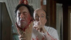 Gregory (Clint Howard) adds a special topping to a waffle cone in Norman Apstein's Ice Cream Man (1995)