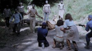 A military unit and a news crew run into zombies in Bruno Mattei's Hell of the Living Dead (1980)