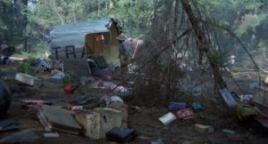 Porfirio (Ignacio López Tarso) sees opportunity rather than tragedy in the corpse-littered crash site in Carlos Enrique Taboada’s Rapiña (1975)