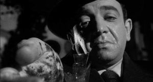 The killer (Nathán Pinzón) tries to suppress his compulsion with self injury in Román Viñoly Barreto’s El vampiro negro (1953)