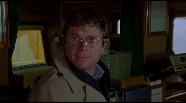 Michael Parks as demolition expert Shulman in Andrew V. McLaglen's North Sea Hijack (1980)