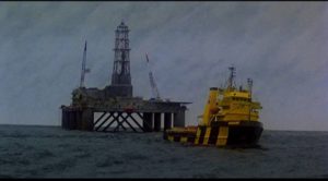 Nice large-scale miniatures in Andrew V. McLaglen's North Sea Hijack (1980)
