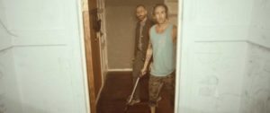 Levi (Justin Benson) and John (Aaron Moorhead) become increasingly uneasy as the phenomena escalate in Justin Benson & Aaron Moorhead's Something in the Dirt (2022)