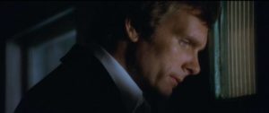 Husband Magnus (Keir Dullea) is more concerned with losing access to family wealth than the death of his daughter in Richard Loncraine's Full Circle (The Haunting of Julia, 1977)
