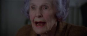 Heather Rudge (Cathleen Nesbitt) gleefully admits to killing her own daughter in Richard Loncraine's Full Circle (The Haunting of Julia, 1977)