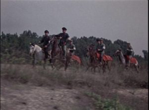 Commie cavalry scours the American countryside for Christians in If Footmen Tire You, What Will Horses Do? (1971)