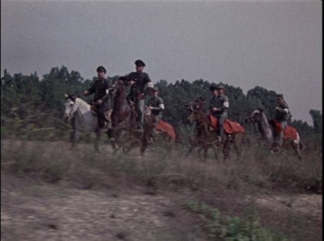 Commie cavalry scours the American countryside for Christians in If Footmen Tire You, What Will Horses Do? (1971)