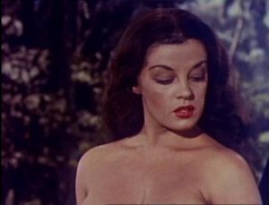 You can take Velda (Jacqueline Fontaine) out of the wild, but you can't take the wild out of Velma in Ron Ormond's Untamed Mistress (1951)