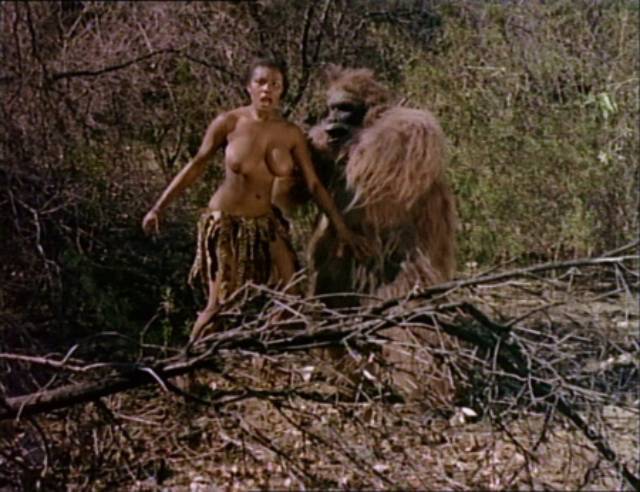 Local tribes maintain the peace by marrying their daughters to the gorillas in Ron Ormond's Untamed Mistress (1951)