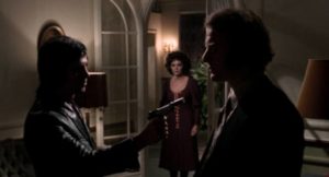 Intruder Quill (Julián Mateos) confronts attorney Peter Bedell (Gianni Garko) in Enzo G. Castellari's Cold Eyes of Fear (1971)