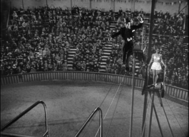 Paul Gaspar (Charles Boyer) performs his dangerous high-wire act in Julien Duvivier's Flesh and Fantasy (1943)