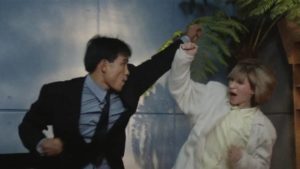 FBI agent Cindy (Cynthia Rothrock) fends off Muay Thai fighter in Mang Hoi & Corey Yuen's Lady Reporter (1989)