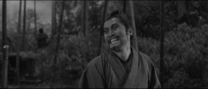 Shinpachi Ezaki (Kinnosuke Nakamura) is maddened in expectation of yet another duel in Tadashi Imai's Revenge (1964)