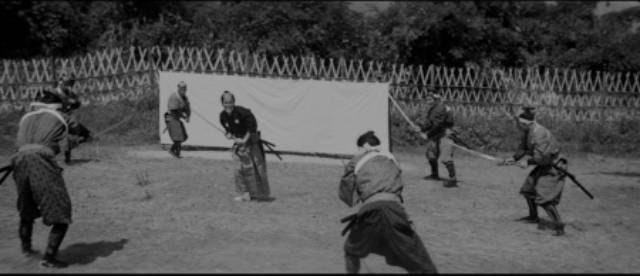 Initially willing to die, Shinpachi Ezaki (Kinnosuke Nakamura) is compelled to fight when faced with corrupt opponents in Tadashi Imai's Revenge (1964)