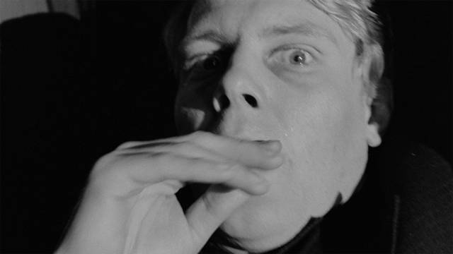 It dawns on Tony (James Fox) that he has lost his social position relative to Barrett (Dirk Bogarde) in Joseph Losey's The Servant (1963)