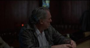 Scriptwriter Charles Bukowski cameos as a patron of a Los Angeles dive in Barbet Schroeder's Barfly (1987)