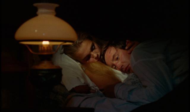 Elvira (Pia Degermark) and Sixten (Tommy Berggren) realize there's no future in their romance in Bo Widerberg's Elvira Madigan (1967)