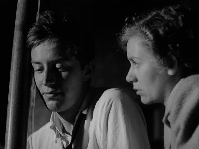 Anders (Tommy Berggren) contemplates the prospect of marriage and a family in Bo Widerberg's Kvarteret Korpen (Raven’s End, 1963)