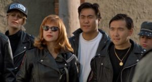 Krisit (Cynthia Rothrock) looks for back-alley fights in Godfrey Ho's Undefeatable (1993)