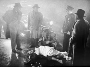 Recovering addict Myrna (Frances Osborne) is disposed of in a hit-and-run in Harry Essex's I, the Jury (1953)
