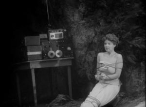 Alice (Claudia Barrett) waits to be rescued in Phil Tucker's Robot Monster (1953)