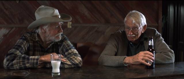 A chance encounter allows Alvin Straight (Richard Farnsworth) to share his wartime trauma in David Lynch'a The Straight Story (1999)