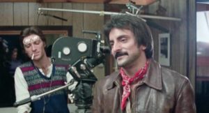 Joe Pilato and Tom Savini as crew members unknowingly involved in a snuff film shoot in Dusty Nelson’s Effects (1979)