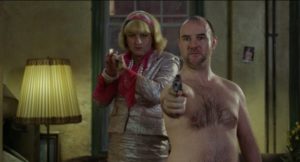 Detective Luigi Mackeroni (Udo Samel) and his cross-dressing partner Babette (Leonard Lansink) face an unusual foe in Martin Walz's Killer Condom (1996)