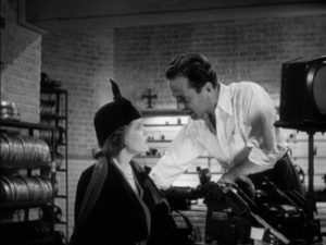 Producer Douglas Quintain (Humphrey Bogart) tells egotistical star Thelma Cheri (Marla Shelton) how it's going to be in Tay Garnett's Stand-In (1937)