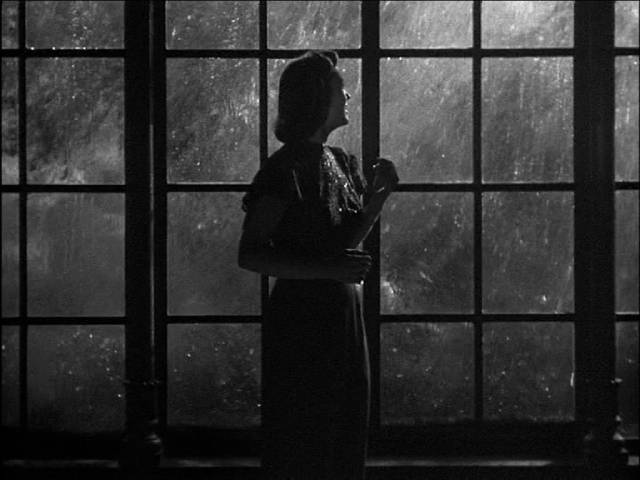 A sudden storm reflects Janet Spence (Jessica Tandy)'s emotional turmoil in Zoltan Korda's A Woman's Vengeance (1948)