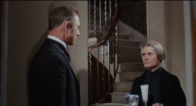Housekeeper Martha (Harriet Medin) keeps a terrible secret of her own from her employer (Robert Flemyng) in Riccardo Freda's The Horrible Dr. Hichcock (1982)