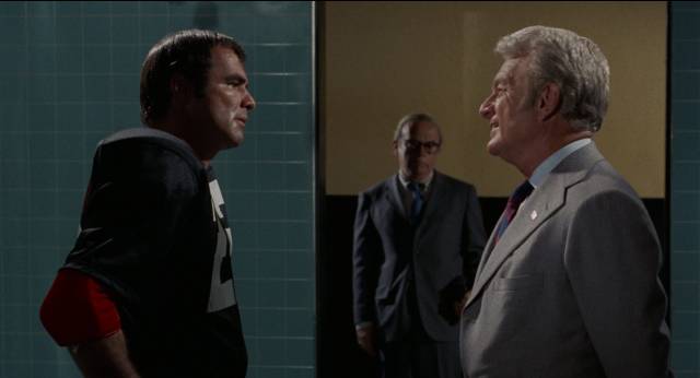 Warden Hazen (Eddie Albert) tells Paul "Wrecking" Crewe (Burt Reynolds) he has to throw the game in Robert Aldrich's The Longest Yard (1974)
