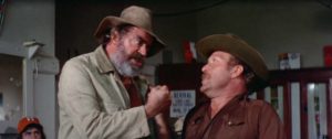 Joe Canton (Jack Elam) doesn't appreciate being mocked for what he's seen in Joy Houck Jr.s Creature From Black Lake (1976)
