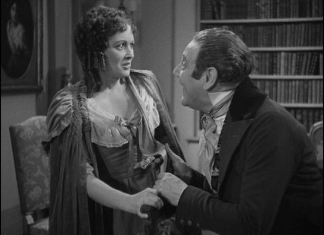 Squire Corder (Tod Slaughter) seduces the naive Maria (Sophie Stewart) in Milton Rosmer’s Maria Marten, or the Murder in the Red Barn (1935)