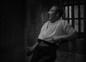 Squire Corder (Tod Slaughter) faces retribution in prison in Milton Rosmer’s Maria Marten, or the Murder in the Red Barn (1935)