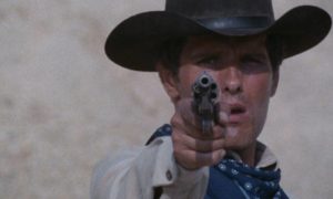 The gunfighter (Giuliano Gemma) breaks the fourth wall in Giuliano Montaldo's Closed Circuit (1978)