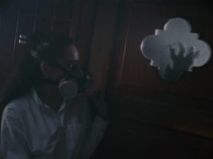 A gianbt rodent invades Irina (Rossana San Juan)'s home in Ruben Galindo Jr.'s The Demon Rat (1992)