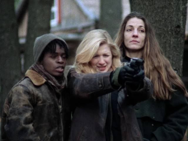 An abused woman (Deborah Twiss) is recruited by vigilante feminists in Todd Morris' A Gun for Jennifer (1997)