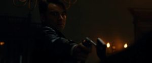 Calvin Barr (Aidan Turner) plugs the Fuhrer in Robert D. Krzykowski’s The Man Who Killed Hitler and Then the Bigfoot (2018)
