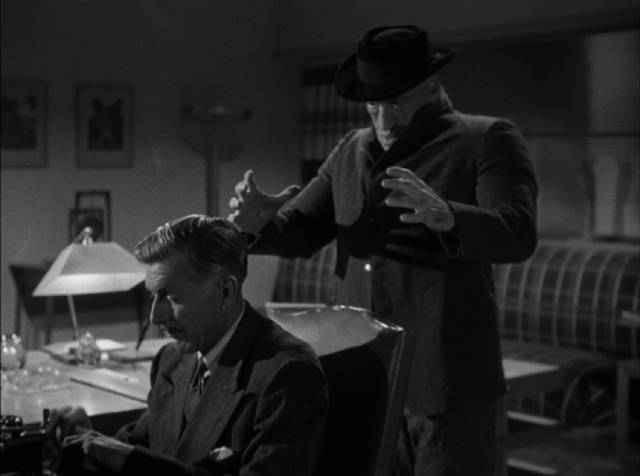 The Creeper obligingly dispatches art critic F. Holmes Harmon (Alan Napier) in Jean Yarbrough's House of Horrors (1946)