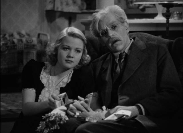 Aging inventor David Mallory (Boris Karloff) and his daughter Joan (Jean Rogers) are terrorized by gangsters in Lloyd Corrigan's Night Key (1937)