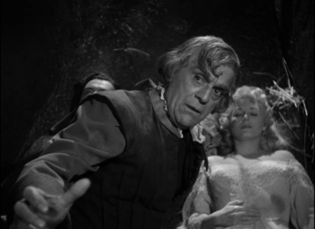 Dr. Meissen (Boris Karloff) turns against the Count (Stephen McNally) to help Sir Ronald (Richard Greene) and the Countess (Paula Corday) in Nathan Juran's The Black Castle (1952)