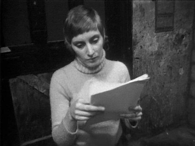 Susie (Hilary Charlton) rehearses the kidnappers' manifesto in Tony Bicât’s Skinflicker (1973)