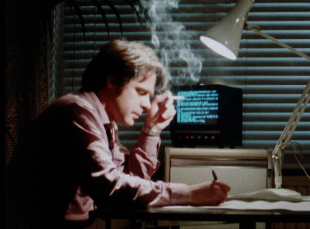 Raymond James (Jack Galloway) investigates a death at a global computer corporation in Geoff Lowe's The Terminal Game (1982)