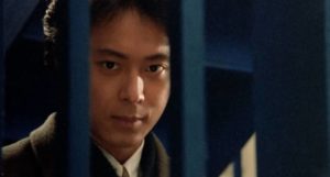 Salesman Yamakawa (Daijiro Tsutsumi) doesn't take rejection well in Banmei Takahashi's Door (1988)