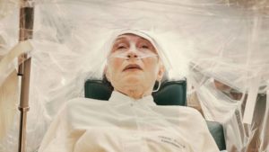 While continuing Mrs. Drusse's investigation Karen Svensson (Bodil Jørgensen) is subjected to brain surgery by mistake in Lars von Trier's The Kingdom: Exodus (2022)
