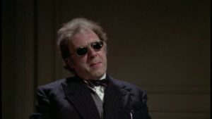 Freddie Jones channels Dr, Strangelove as psychiatrist Dr. Harris in Basil Dearden's The Man Who Haunted Himself (1970)