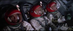Astronauts Jim Pruett (Richard Crenna), Clayton Stone (James Franciscus) and Buzz Lloyd (Gene Hackman) find themselves stranded in orbit in John Sturges' Marooned (1969)